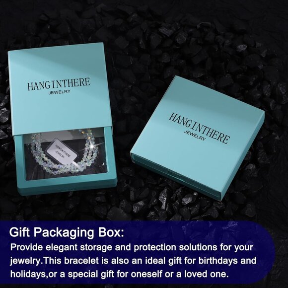 Austrian Crystal Stackable Bracelets Set for Women, 3 Pcs, 7-Inch - Picture 6 of 6